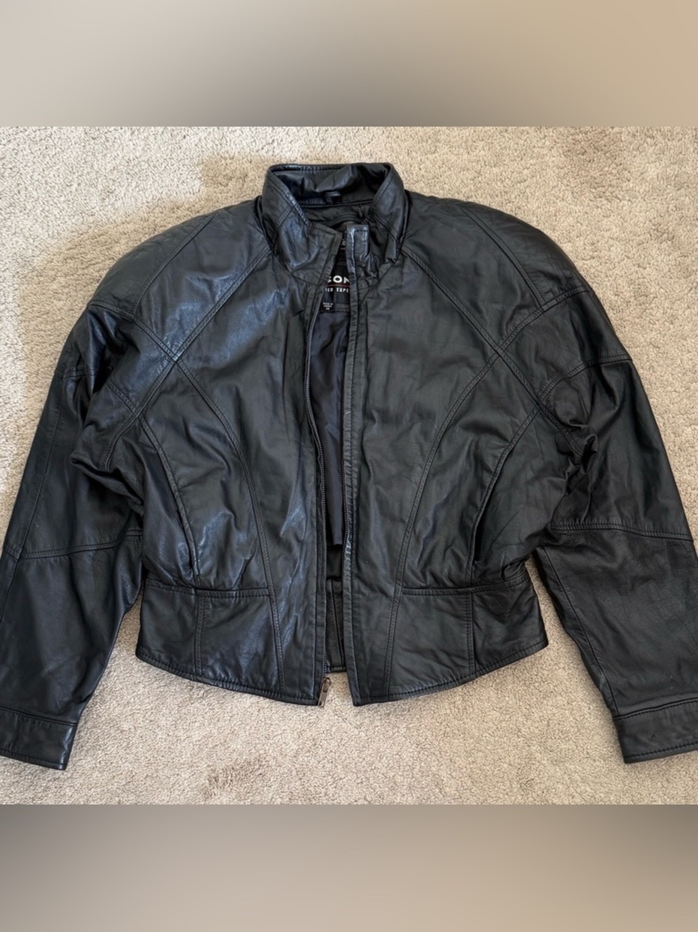 Wilsons Leather Black Genuine Leather Zip Jacket